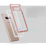 Wholesale Galaxy Note 8 Clear Armor Bumper Kickstand Case (Rose Gold)